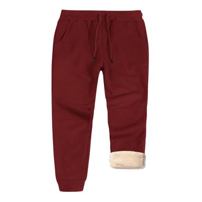 Snoly Men's Winter Warm Sherp-Lined Sweatpants Running Active Thermal Fleece Pants (as1, Alpha, xx_s, Regular, Regular, 1#Wine)