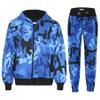 A2Z 4 Kids Unisex Plain Tracksuit Hoodie with Joggers Jogging Sweatpants Set - T.S Plain Camo Blue 11-12 view 1