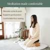 Mindful Modern Bamboo Bench and Zabuton Meditation Mat Bundle - Small Kneeling Meditation Bench with Locking Magnetic Hinges - Wooden Kneeling Ergonomic Bamboo Seiza and Mat for Meditation view 3