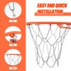 Outus 2 Pcs Basketball Net 12 Links Basketball Hoop Net Heavy Duty Galvanized Steel Braided Chain Net for Basketball Hoop Rust Proof Basketball Chain Net for Indoor Outdoor Climate, Quick Installation view 3