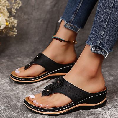 Orthopedic Sandals for Women, Women Walking Slippers with Arch Support Anti-Slip Breathable Sandal Slip On Flip Flops