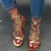 Comfortable Sandals for Women Dressy Flat,Summer Bohemian Rhinestone Walking Shoes Non Slip Roman Beach Sandal view 1
