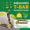 3 Wheel Scooter for Kids with Foldable Seat, Adjustable Handlebar Height, Lean-to-Steer Ride On Toy for Kids Ages 2+, Light-Up LED Wheels, Wide Anti Slip Deck, Indoor & Outdoor Use, Yellow view 2
