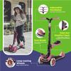 3 Wheel Scooter for Kids with Foldable Seat, Adjustable Handlebar Height, Lean-to-Steer Ride On Toy for Kids Ages 2+, Light-Up LED Wheels, Wide Anti Slip Deck, Indoor & Outdoor Use, Watermelon view 2