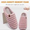 COFACE Mens Pink Flano Plaid Cozy Memory Foam scuff Slippers Slip On Warm House Shoes Indoor/Outdoor With Best Arch Support Size 9 view 3