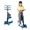 3 Wheel Scooter for Kids with Foldable Seat, Adjustable Handlebar Height, Lean-to-Steer Ride On Toy for Kids Ages 2+, Light-Up LED Wheels, Wide Anti Slip Deck, Indoor & Outdoor Use, Blue view 1