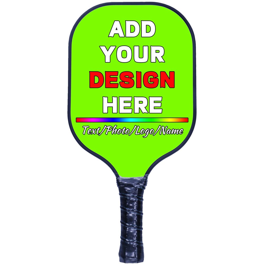 Custom Graphite Pickle Ball Paddle with Comfortable Grips, Lightweight Indoor Outdoor Sports Rackets for All Players Lawn Green