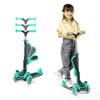 3 Wheel Scooter for Kids with Foldable Seat, Adjustable Handlebar Height, Lean-to-Steer Ride On Toy for Kids Ages 2+, Light-Up LED Wheels, Wide Anti Slip Deck, Indoor & Outdoor Use, Teal view 1