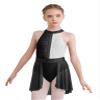 TSSOE Kids Girls Sleeveless Halter Shiny Sequins Lyrical Dance Dress Ballet Leatard Figure Skating Dress Black 16 Years view 3