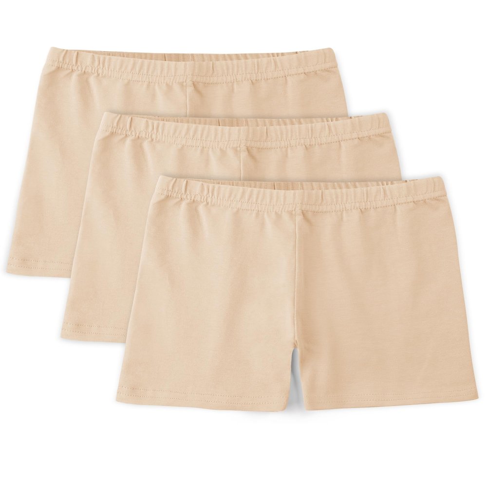 BOOPH Girls Bike Shorts Cartwheel Dance Shorts for Kids Under Dress 12-14 Years Skin Color 3 Pack