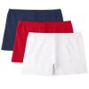 BOOPH Girls Bike Shorts Cartwheel Dance Shorts for Kids Under Dress 5-6 Years Navy Red White 3 Pack view 1