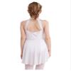 TSSOE Kids Girls Sleeveless Halter Shiny Sequins Lyrical Dance Dress Ballet Leatard Figure Skating Dress White 16 Years view 3