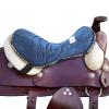 Harrison Howard Trail Seat Saver Western Tack Saddle Ride-on Pad with Cushion Bottom Helps Distribute Back Pressure Blue view 1