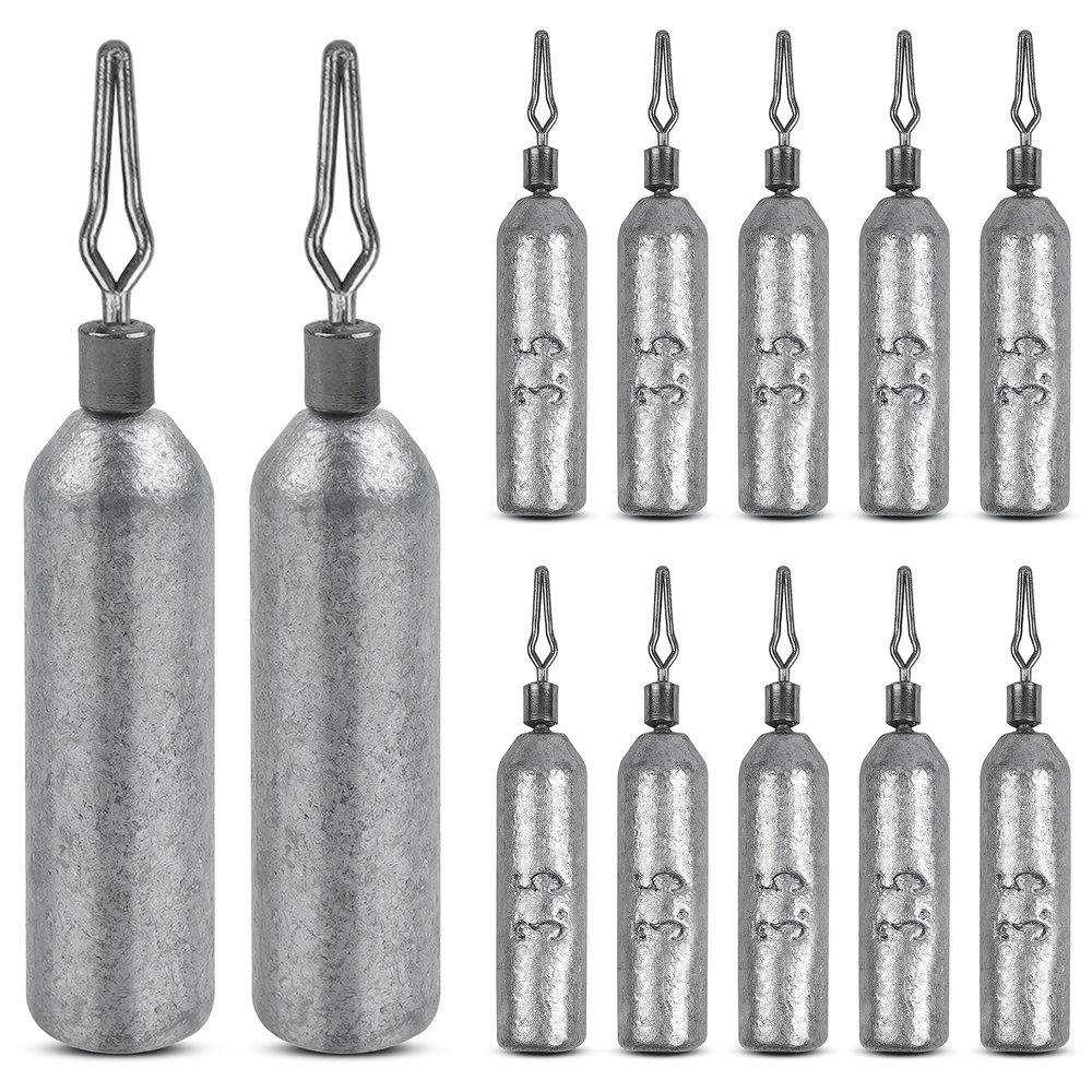Drop Shot Fishing Weights, Pencil Weights Fising Sinkers No Snag Drop Shot Rig Skinny Sinkers for Bass Saltwater Freshwater Fishing 1/8oz,3/16oz,1/4oz,3/8oz,1/2oz,3/4oz
