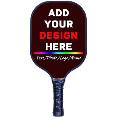 Custom Sports Paddles, Add Your Own Picture Text Name Personalized Sports Racquets, Soft Cushion Grip Lightweight Sports Paddle Embroidery Red