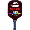 Custom Sports Paddles, Add Your Own Picture Text Name Personalized Sports Racquets, Soft Cushion Grip Lightweight Sports Paddle Embroidery Red view 1