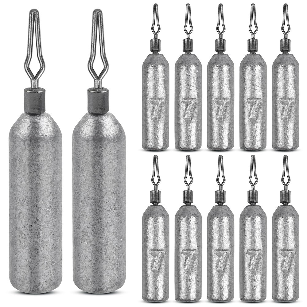 Drop Shot Fishing Weights, Pencil Weights Fising Sinkers No Snag Drop Shot Rig Skinny Sinkers for Bass Saltwater Freshwater Fishing 1/8oz,3/16oz,1/4oz,3/8oz,1/2oz,3/4oz