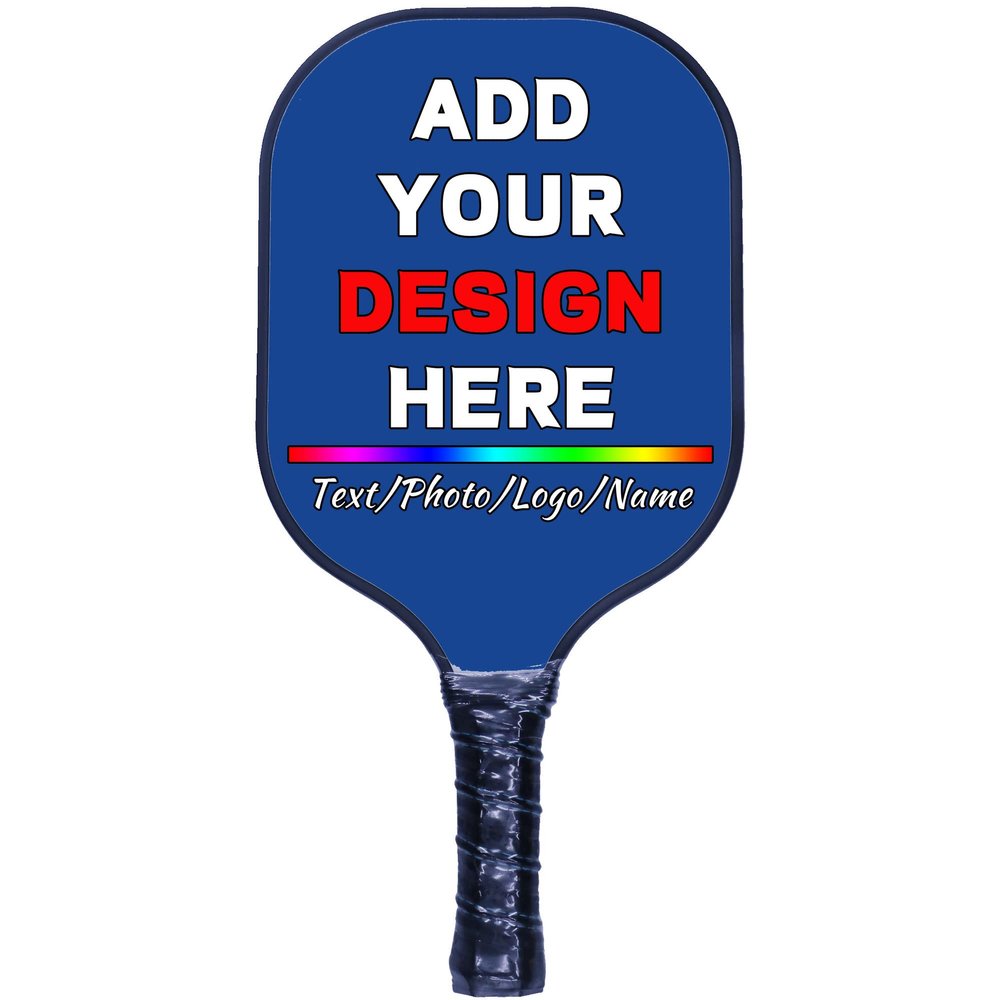 Custom Sports Paddles, Add Your Own Picture Text Name Personalized Sports Racquets, Soft Cushion Grip Lightweight Sports Paddle Navy