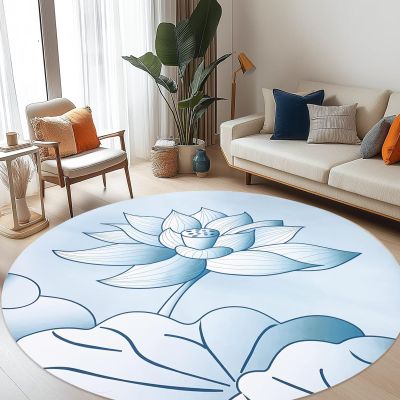 Abeigoi Large Meditation Yoga Mat Round NonSlip Lotus Pilates Mat Super Large Suitable for Exercise, Meditation, Stretching and Yoga Workout Mat for Home Outdoor (5.2Ft)