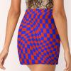 DENFY Psychedelic Red and Blue Chessboard Women's Tennis Skirts Inner Shorts Elastic Sports Golf Skorts with Pockets view 4