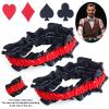 Yewong Casino Dealer Costume Set Green Visors Hat Bowtie Armband Playing Card Patch for Las Vegas Birthday Game Night Party (Set A) view 4