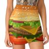 DENFY Cheeseburger Fast Food Pattern Women's Tennis Skirts Inner Shorts Elastic Sports Golf Skorts with Pockets view 1