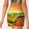 DENFY Cheeseburger Fast Food Pattern Women's Tennis Skirts Inner Shorts Elastic Sports Golf Skorts with Pockets view 4