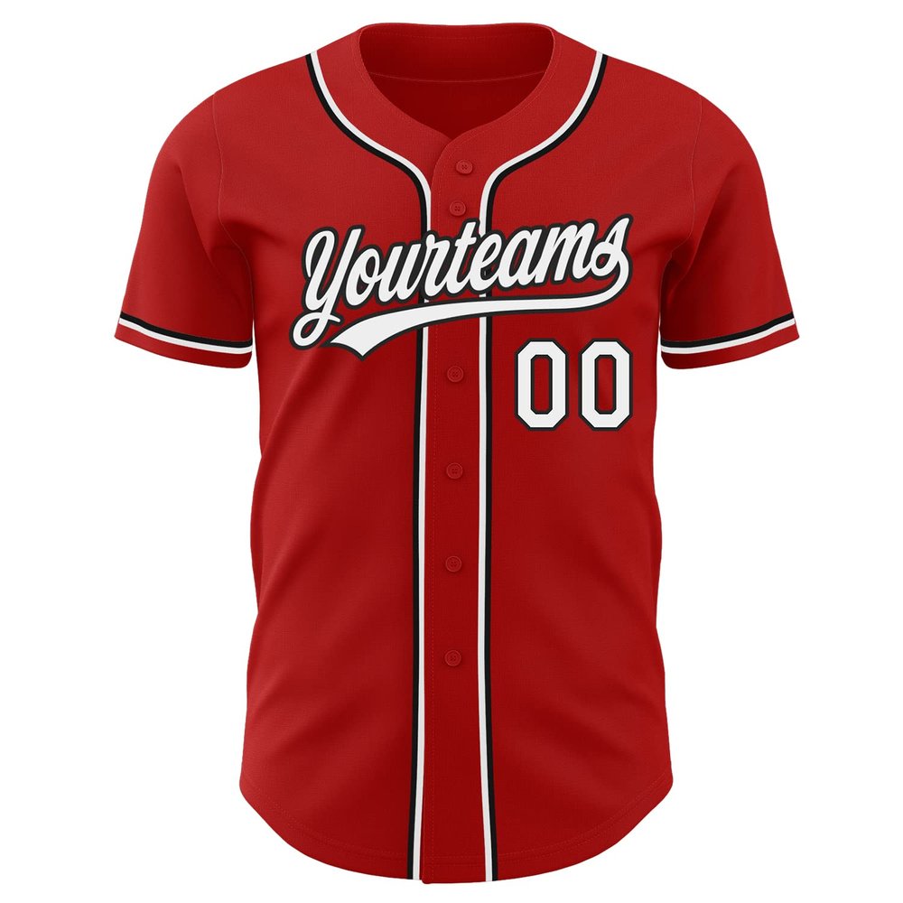 Custom Red White Baseball Uniform for Men Short Sleeve Personalized Novelty Baseball Jerseys for Women Button Down Customize Softball Baseball Hip Hop Shirts for Boys Stitched Sports Team Jerseys