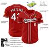 Custom Red White Baseball Uniform for Men Short Sleeve Personalized Novelty Baseball Jerseys for Women Button Down Customize Softball Baseball Hip Hop Shirts for Boys Stitched Sports Team Jerseys view 2