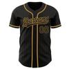 Personalized Men Pinstripe Baseball Shirts Black Old Gold Custom Women Stripe Baseball Jerseys V-Neck Polyester Customize Youth Hip Hop T-Shirts Sports Uniform Stitched Team Name Number Logo view 1
