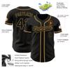 Personalized Men Pinstripe Baseball Shirts Black Old Gold Custom Women Stripe Baseball Jerseys V-Neck Polyester Customize Youth Hip Hop T-Shirts Sports Uniform Stitched Team Name Number Logo view 2