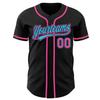 Personalized Men Baseball Shirts Black and Pink Sky Blue Custom Women Stripe Baseball Jerseys V-Neck Polyester Customize Youth Hip Hop T-Shirts Sports Uniform Stitched Team Name Number Logo view 1