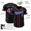 Personalized Men Baseball Shirts Black and Pink Sky Blue Custom Women Stripe Baseball Jerseys V-Neck Polyester Customize Youth Hip Hop T-Shirts Sports Uniform Stitched Team Name Number Logo view 2