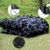Black Camouflage Netting 150D Oxford Fabric,Camo Netting, Bulk Roll Camouflage Netting, Military Hunting Mesh Nets Free Cutting For Hunting Blind Sunshade Shooting Theme Party Decoration(Size:2mX8m) view 1