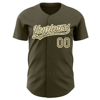 Custom Baseball Jerseys Button Down Personalized Army Green Stripe Baseball Shirts Polyester Customize Hip Hop T-Shirts Sports Uniform Stitched Name Number Logo for Adult Youth Sports Fans