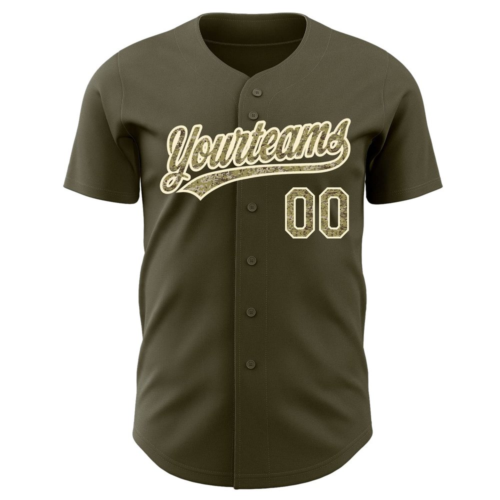 Custom Baseball Jerseys Button Down Personalized Army Green Stripe Baseball Shirts Polyester Customize Hip Hop T-Shirts Sports Uniform Stitched Name Number Logo for Adult Youth Sports Fans
