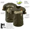 Custom Baseball Jerseys Button Down Personalized Army Green Stripe Baseball Shirts Polyester Customize Hip Hop T-Shirts Sports Uniform Stitched Name Number Logo for Adult Youth Sports Fans view 2
