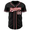 Customize Kids Stripe Baseball Sports Uniform Button Down Custom Girls Black Red White Baseball Jerseys Shirts V-Neck Personalized Women Hip Hop T-Shirts Stitched Name Number Logo view 1