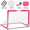 Kids Soccer Goals for Backyard Set - 2 of 4' x 3' Portable Soccer Goal Training Equipment, Pop Up Toddler Soccer Net with Soccer Ball, Soccer Set for Kids and Youth Games, Sports view 3