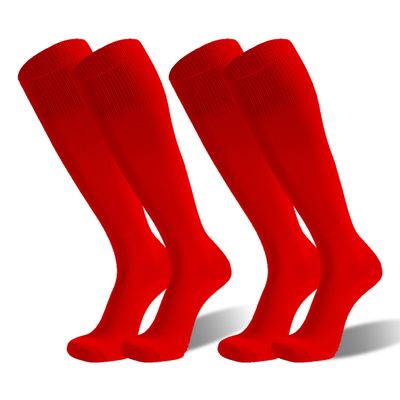 HAPYCEO Red Baseball Breathable Knee High Long Soccer Socks Red X-Large