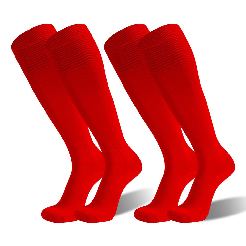 HAPYCEO Red Baseball Breathable Knee High Long Soccer Socks Red X-Large