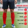 HAPYCEO Red Baseball Breathable Knee High Long Soccer Socks Red X-Large view 3
