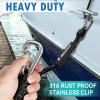 Obcursco Bungee Dock Line, Jet Ski Dock Line with Double 316 Stainless Steel Clips, Boat Snubber Docking Rope for PWC, Boat Accessories for Yamaha Waverunner, Seadoo, Kayak, 2 Pack 4-5.5ft Black view 2