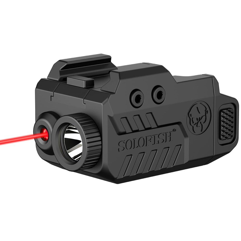 SOLOFISH 450lm Slidable Pistol Light Laser Combo, Shockproof Gun Light and Red Laser Sight with Strobe (Laser Output is <5mW, Class IIIA)