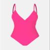 CUPSHE Women's One Piece Swimsuit Tummy Control V Neck Bathing Suits L Deep Pink view 4