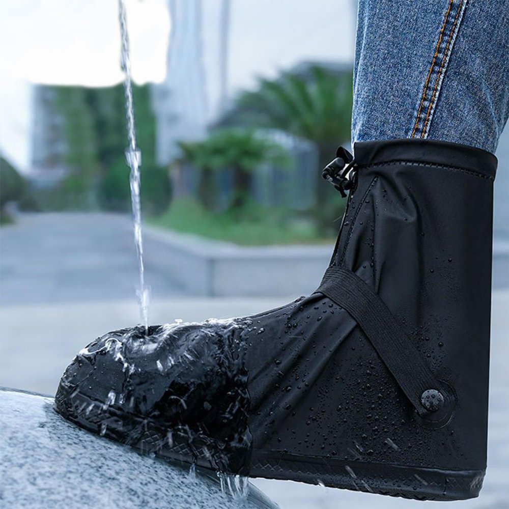 SooGree Rain Shoes Covers Waterproof Rain Boot Shoes Covers with Zipper Non-Slip PVC Rubber Sole Snow Shoes Cover Durable Outdoor Overshoes Gear for Women Men Cycling Planting Fishing Gardening Travel