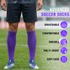 HAPYCEO Knee High Soccer Baseball Socks Breathable 2 Pairs Purple X-Large view 3
