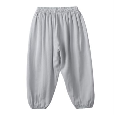 Moggemol Kids Boys Girls Elastic Soft Modal Loose Yoga Sports Dance Harem Pants Baggy Trousers Grey 5-6 Years