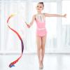 Abeillo 2pcs Rhythmic Dance Ribbons, 78.7 Inch Gymnastics Ribbon Dancer Wand Dancing Ribbon Streamers for Kids, Fits Artistic Dancing Gymnastics, Circus Carnival Shows, Baton Stick Twirling view 4