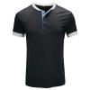 JEsilunmaMY Men's Summer Casual Henley T-Shirts Front Placket Short Sleeve Cotton Shirts Slim Fit Soft Comfy Henley Shirts (US Size XL Asia XXL,Black) view 1